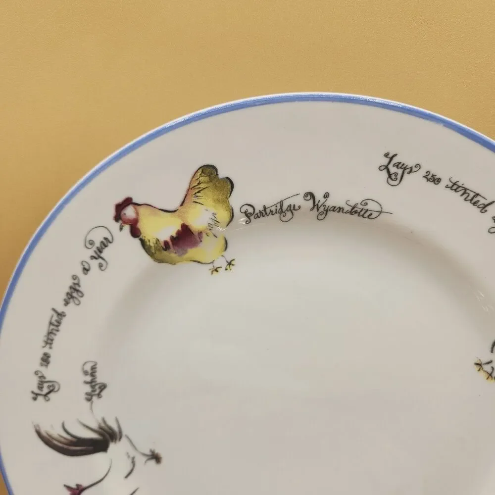 Chicken Breeds Plates Williams Sonoma Dessert Salad 8” Rosanna Made In Italy - Picture 9 of 15
